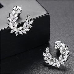 Crystal & Silver-Plated Branch Stud Earrings