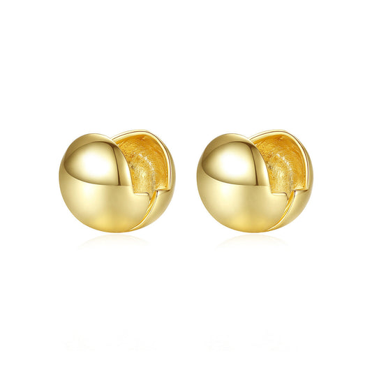 18K Gold-Plated Ball Huggie Earrings