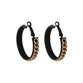 Black Enamel & 18K Gold-Plated Chain Hoop Earrings