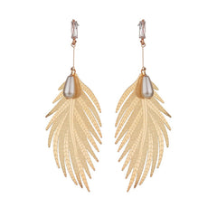 Pearl & Crystal 18K Gold-Plated Wing Drop Earrings