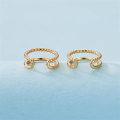 18K Gold-Plated Half Twine Layered Ear Cuffs