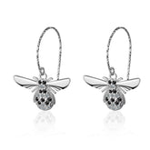 Cubic Zirconia & Silver-Plated Bee Drop Earrings