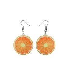 Acrylic & Silver-Plated Orange Slice Drop Earrings