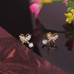 Crystal & Two-Tone Butterfly Tassel Drop Earrings - streetregion