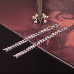 Crystal & Two-Tone Butterfly Tassel Drop Earrings - streetregion