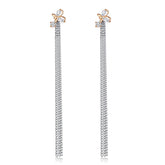 Crystal & Two-Tone Butterfly Tassel Drop Earrings - streetregion
