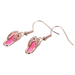 Rose Opal & Cubic Zirconia Flip-Flop Drop Earrings