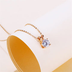 Cubic Zirconia & 18K Rose Gold-Plated Rabbit Pendant Necklace