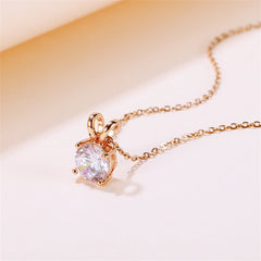 Cubic Zirconia & 18K Rose Gold-Plated Rabbit Pendant Necklace