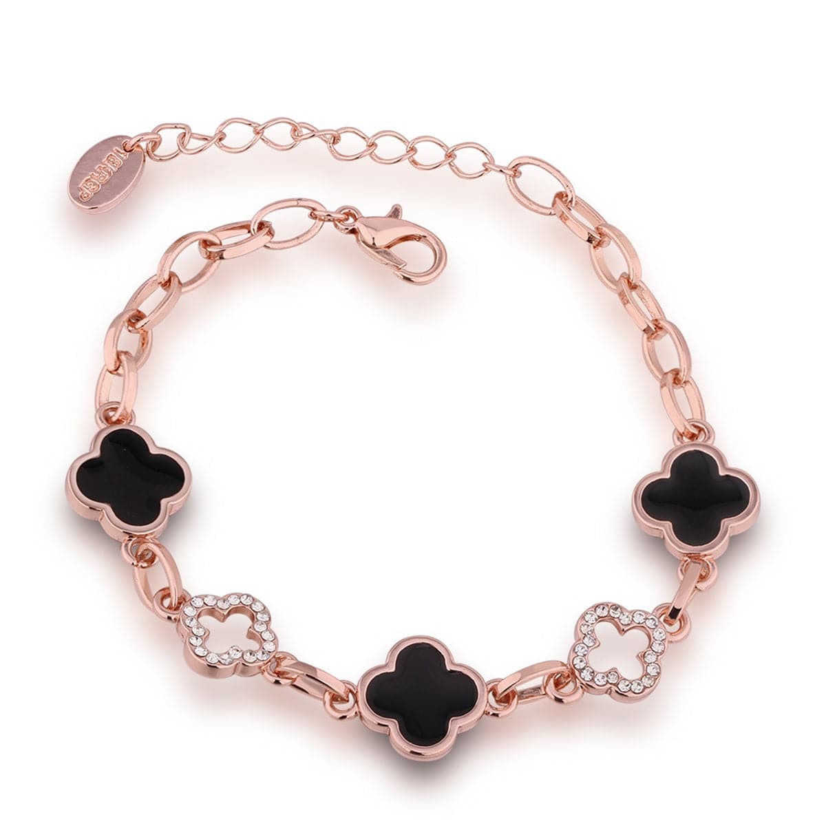 cubic zirconia & 18k Rose Gold-Plated Lattice Station Bracelet - streetregion