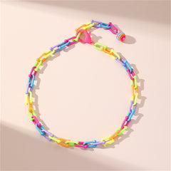 Howlite Multicolor Linked Ball Charm Anklet