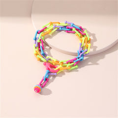 Howlite Multicolor Linked Ball Charm Anklet