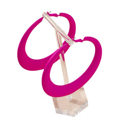 Rose Red Enamel & Silver-Plated Hoop Earring