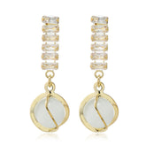 Crystal & Cats Eye 18K Gold-Plated Lantern Drop Earrings