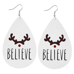 White Antler 'Believe' Teardrop Earrings