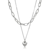 Silver-Plated Heart Layered Necklace