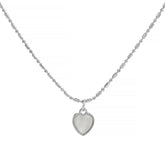 Moonstone & Silver-Plated Heart Pendant Necklace