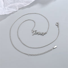 Cubic Zirconia & Silver-Plated 'Forever' Pendant Necklace