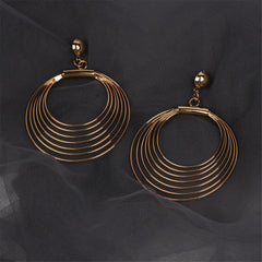 18K Gold-Plated Layer Wave Drop Earrings