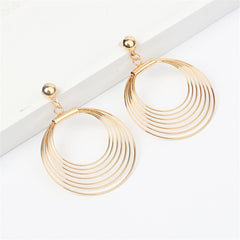 18K Gold-Plated Layer Wave Drop Earrings