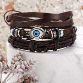 Dark Brown Evil Eye Polystyrene Layer Bracelet