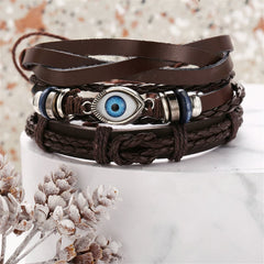 Dark Brown Evil Eye Polystyrene Layer Bracelet