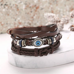 Dark Brown Evil Eye Polystyrene Layer Bracelet