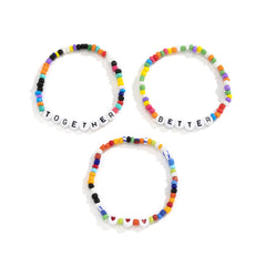 Howlite & Acrylic 'Better Together' Three-Piece Stretch Bracelet Set