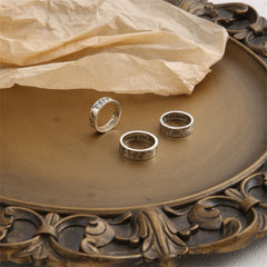 Silver-Plated Botany Band Ring Set