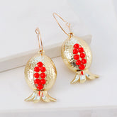 Red Resin & 18K Gold-Plated Pomegranate Drop Earrings