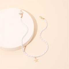 Pearl & 18K Gold-Plated Beaded Starfish Choker Necklace