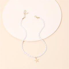 Pearl & 18K Gold-Plated Beaded Starfish Choker Necklace