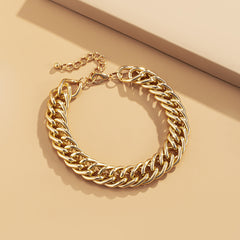 Stunning thick chain anklet in 18K gold plating, a statement piece that enhances any jewelry collection beautifully.