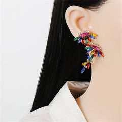 Multicolor Crystal & Cubic Zirconia 18K Gold-Plated UFO Drop Earrings