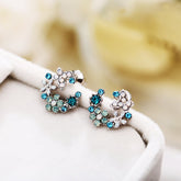 Crystal & Cubic Zirconia Butterfly Stud Earrings