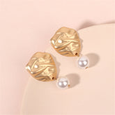 Pearl & 18K Gold-Plated Wrinkle Drop Earrings