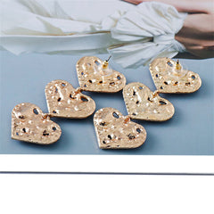 Jewel-Tone & 18K Gold-Plated Tiered Heart Drop Earrings