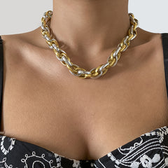 Two-Tone Twisted Chain Necklace
