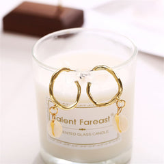 Shell & 18K Gold-Plated Hammered Hoop Drop Earrings