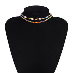 Jewel-Tone Howlite & 18K Gold-Plated 'Love' Beaded Layered Choker Necklace