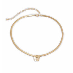 Chic 18K gold-plated butterfly choker necklace on a smooth snake chain, perfect for elevating your everyday look.