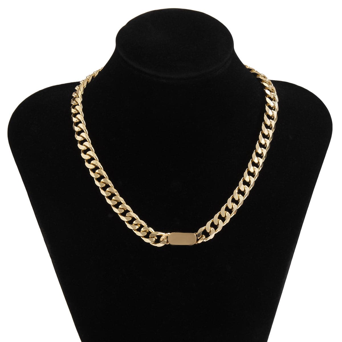 18K Gold-Plated Figaro Choker Necklace