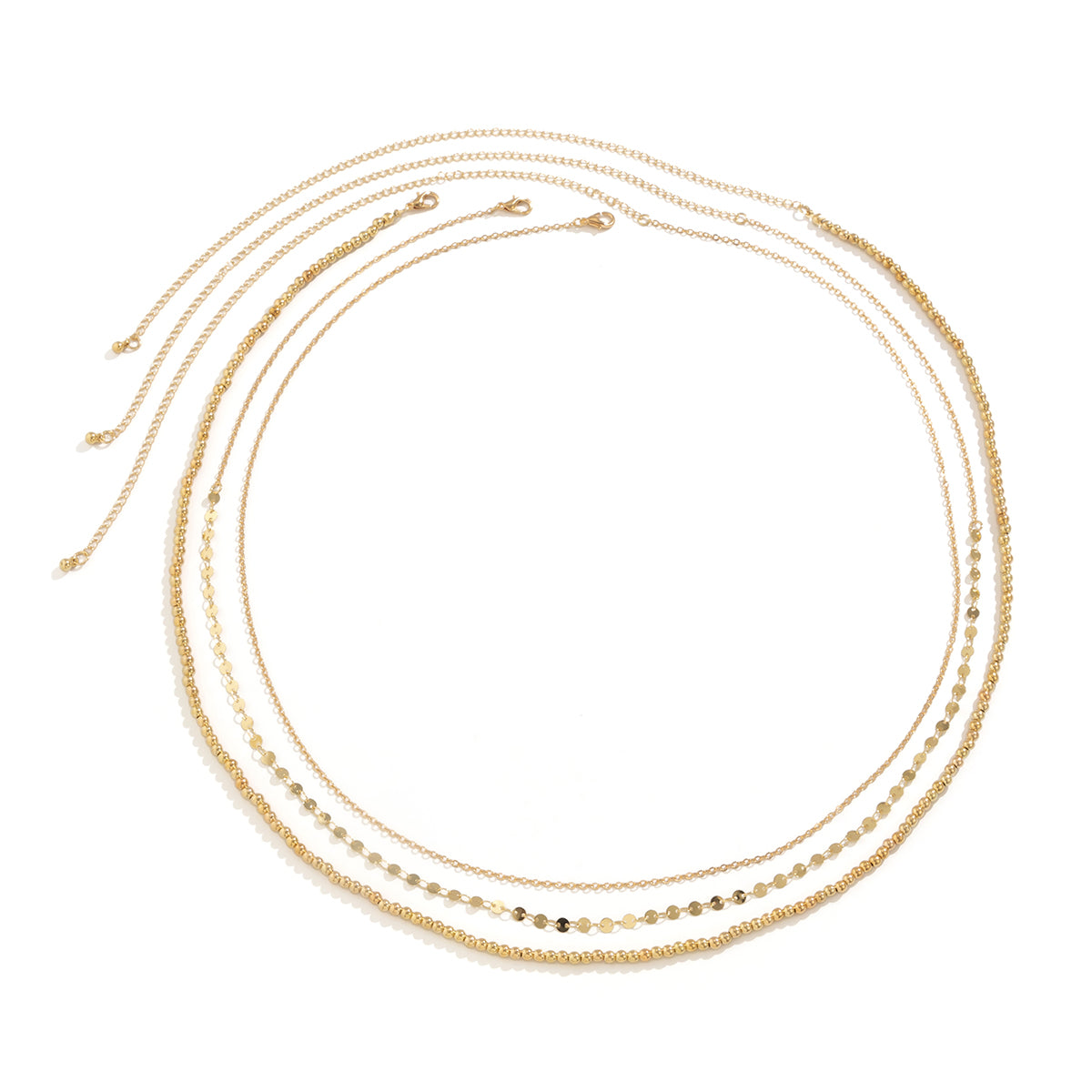18K Gold-Plated Beaded Waist Chain Set, jewelry gift sets for women, dainty minimalist design, styled look