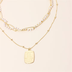 Pearl & 18K Gold-Plated 'Mother & Daughter' Pendant Necklace Set