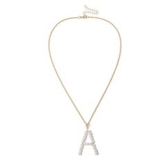 Pearl & 18K Gold-Plated Letter 'A' Pendant Necklace