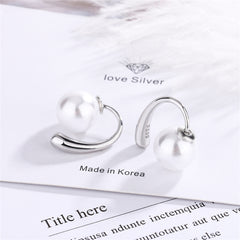 Pearl & Silver-Plated Ear Jackets