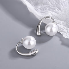 Pearl & Silver-Plated Ear Jackets
