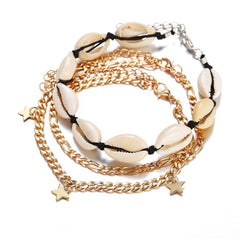 Pukka Shell & Two-Tone Star Station Anklet Set