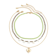 Multicolor Howlite & Acrylic 18K Gold-Plated 'Honey' Angel Heart Pendant Necklace Set