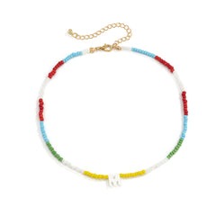 Multicolor Howlite & Acrylic 18K Gold-Plated 'M' Beaded Choker Necklace